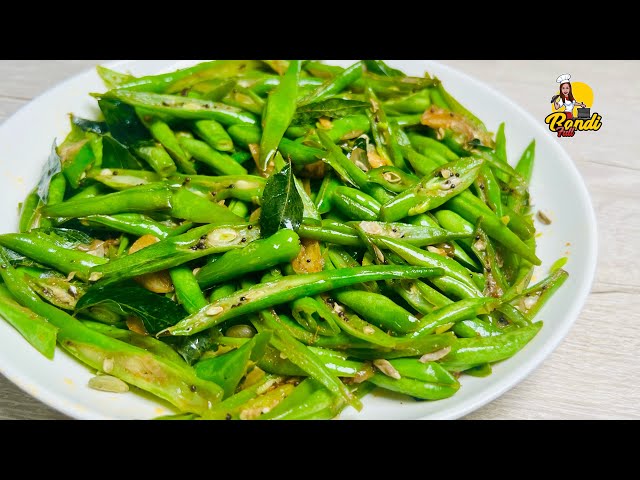 බෝංචි කොළ පාටට උයන්න රහස් ඕනේ නෑ මේ පොඩි දේවල් ටික කරා නම් හරි 😊 Green Beans Curry | Bonchi Curry