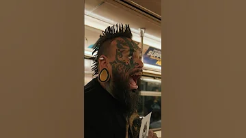 I drew a man with horns and face tattoos and he was shocked!