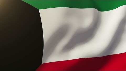 Kuwait Flag Waving In The Wind. Looping Sun Rises Style. Animation Loop Stock Animation