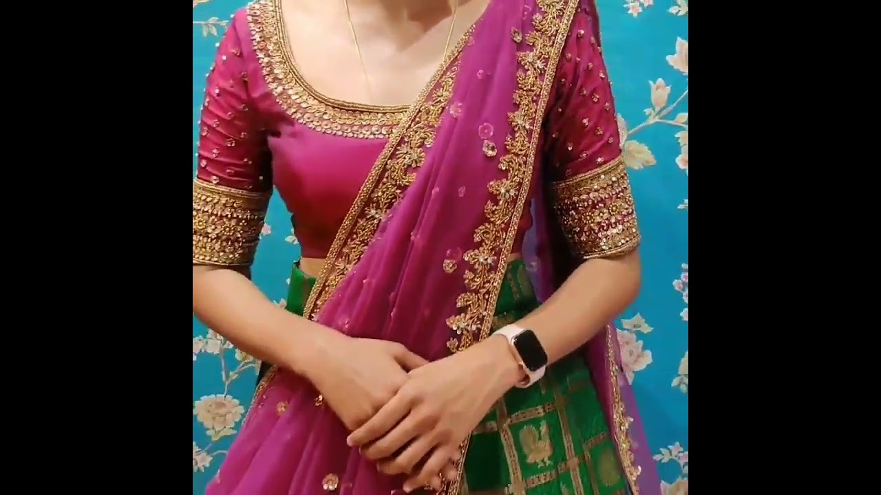 designer half saree mangam wrok blouse nd duppata