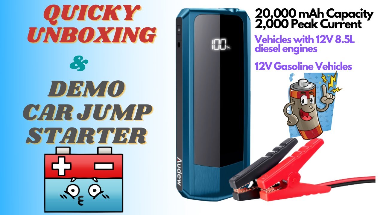 Audew 2000A Peak 20000mAh Jump Starter(Former: 1500A)