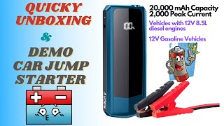 Audew 2000A Peak 20000mAh Car Jump Starter