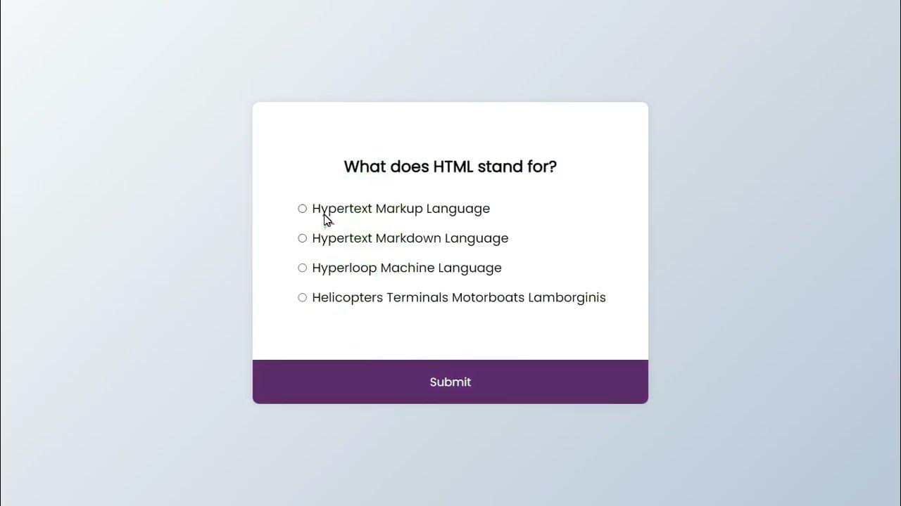 How To Create Responsive Quiz App Using HTML, CSS & JavaScript | Build ...