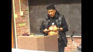 Kaba Kamene speaks about Malcolm X for the Black Student Union