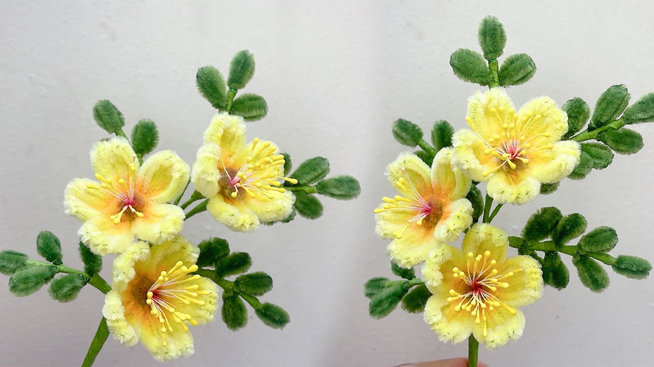 DIY Flower | how to make beautiful Flower with pipe cleaners step by step | fuzzy wire flowers