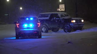 01-22-2022 Greenville, NC - ECU Campus Accident - Heavy Snow - People Roaming the Streets