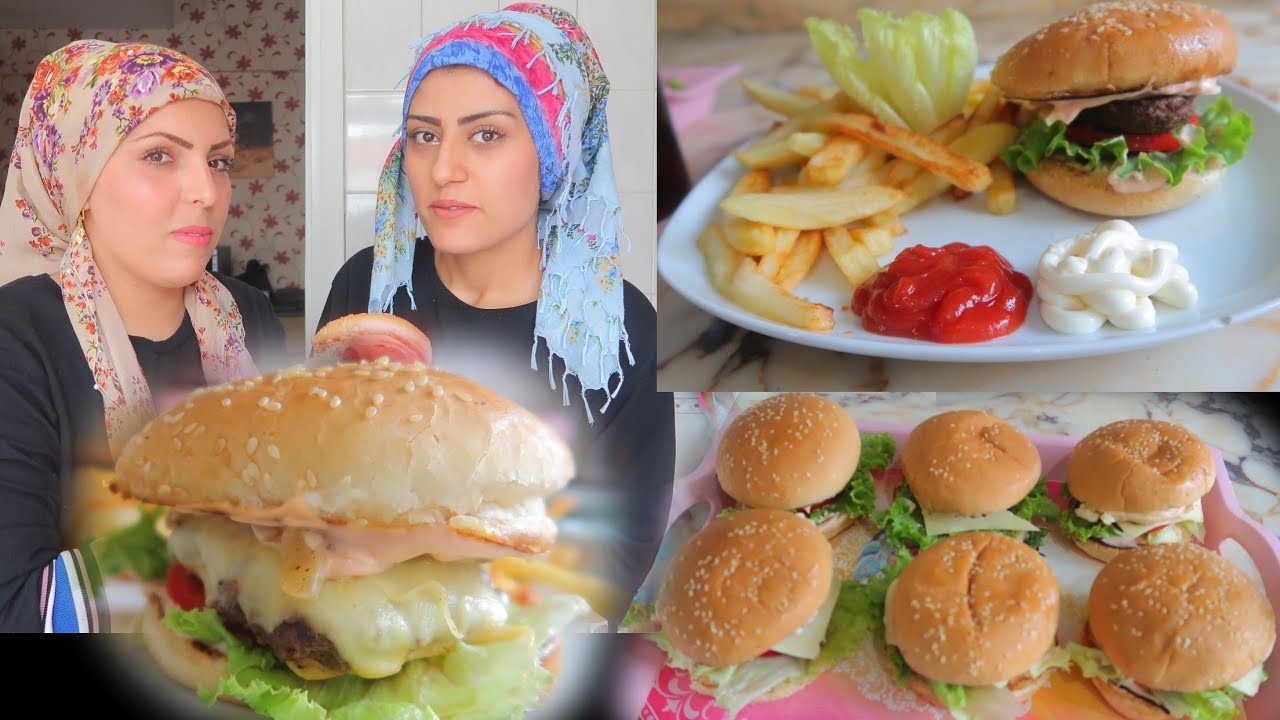 همبرغر  منزلي 🍔😋//وصفه سهله وطيبه كتير جربوها 🍔
