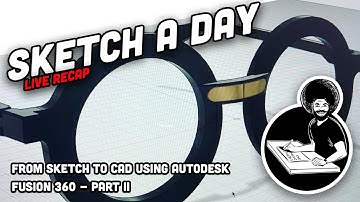Industrial Design - How to model glasses in CAD using Fusion 360 with sketchaday - Part 2