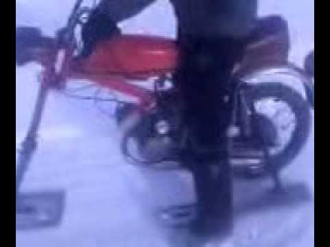Снегоход из мопеда Альфа 110 кубов