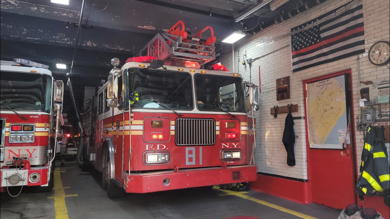 FDNY Ladder 81 [Spare] Responding To A Reported Car Fire - YouTube