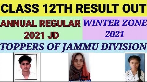 Class 12th Result Out | Annual Regular 2021 Jammu Division  Winter Zone | JKBOSE