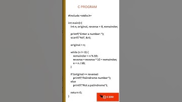 Simple C Program | Logic Explained | Palindrome |C Easy learn