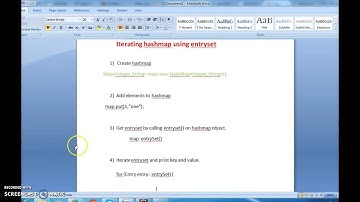 How to iterate hashmap using entryset?