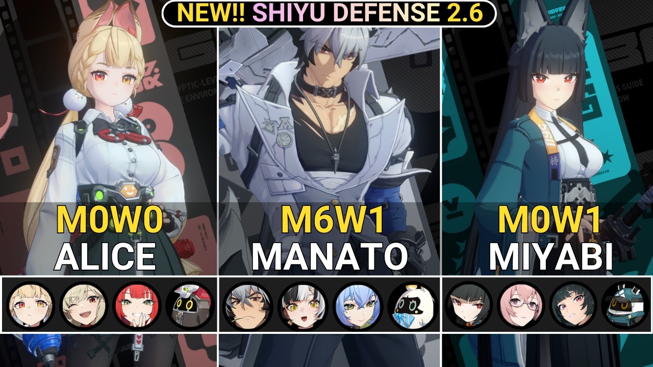 NEW SHIYU RESET! M0W0 Alice & M6W1 Manato & M0W1 Miyabi Showcase | NEW! Shiyu Defense ZZZ 2.6