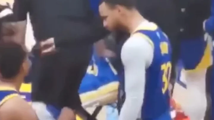 CURRY FIGHT WITH POOLE ON BENCH "UR NOT HELPING! STOP!" AFTER HE SHOVES DRAYMOND GREEN!
