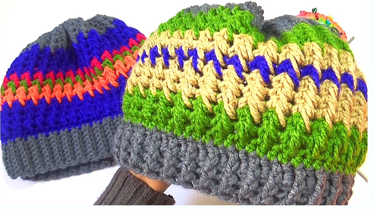 GORRO Tejido en Punto Plumaje paso a paso