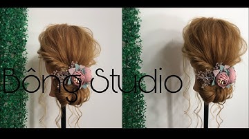 Hướng dẫn bới tóc cô dâu |tóc bới Hàn quốc mẫu 100|Bông Studio