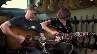 Molly Tuttle and Adam Chowning with their Preston Thompson guitars chords