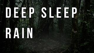Deep Sleep Rain in a Dark Tropical Rainforest 🌧️ Night Jungle Sounds for Relaxing Sleep (No Thunder)