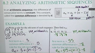 Lesson A2 8.2 Arithmetic Sequences