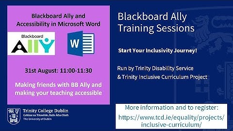Blackboard Ally and Accessibility - Bitesize Training Series: Ally and Microsoft Word