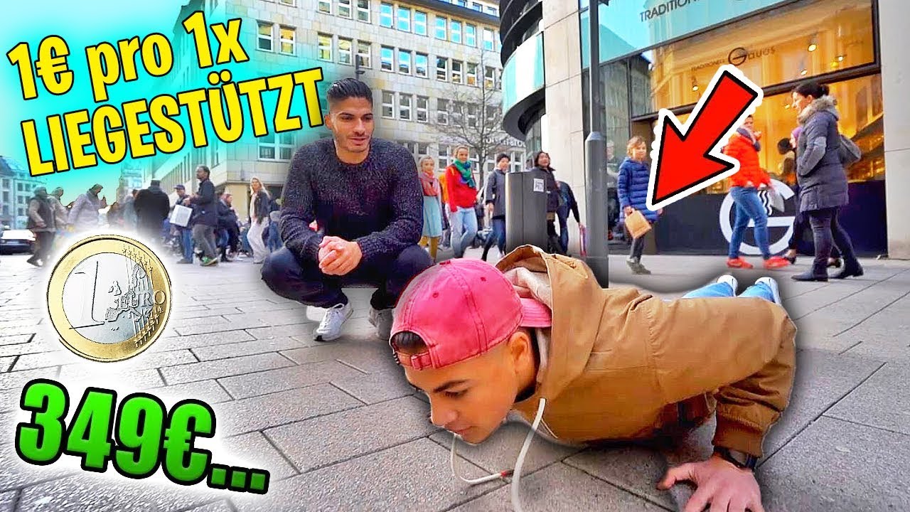 1€ pro Liegestütz!! **16 jähriger machte mich pleite**