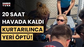 Teleferikte 20 Saat Havada Kaldı, Kurtarılınca Yeri Öptü Resimi