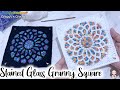 Crochet stained glass granny square  tutorial
