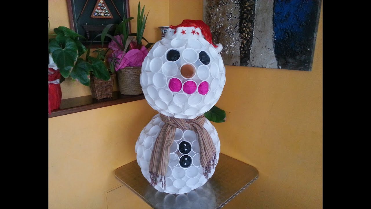 Tutorial Pupazzo Di Neve Con I Bicchieri Di Plastica Diy