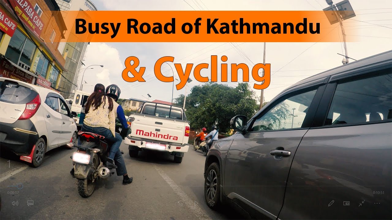 Busy Road of Kathmandu and Cycling | Nepal Clips