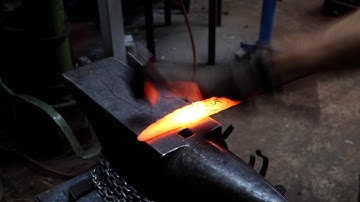 Forging a messer sword , part 1, forging the blade.