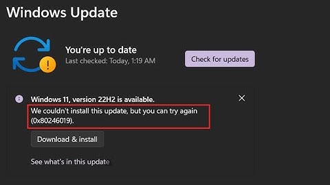 Windows Update Error 0x80246019 in Windows 11