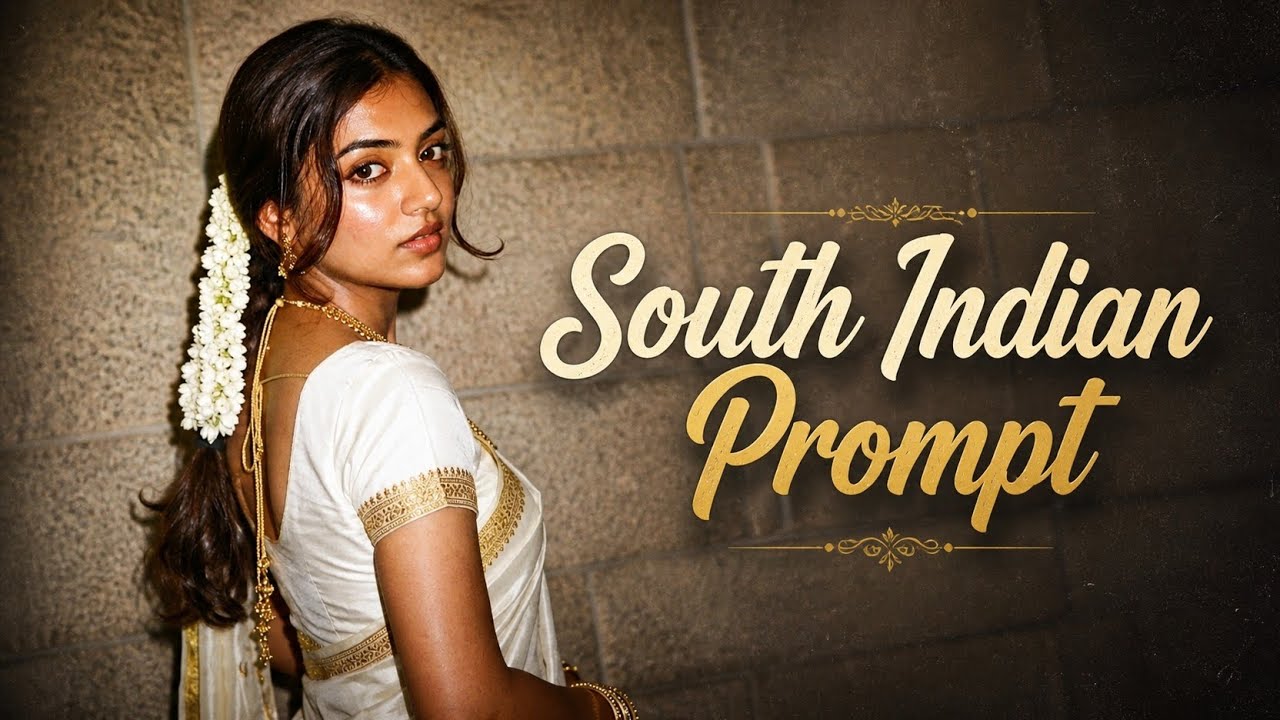 Viral South Indian Prompt 🔥 Cinematic Saree Look