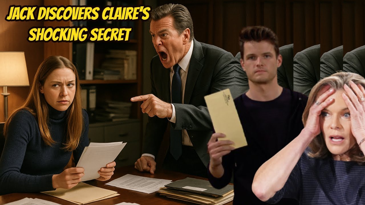 Y&R Spoilers Shock Jack is shocked to find that Claire stole the document  and sent it to Victor. - YouTube