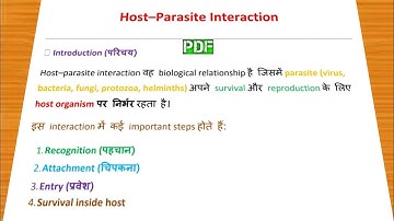 Host–Parasite Interaction Notes in Hindi CSIR net life science notes pdf