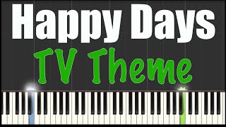 Happy Days - TV Theme - Piano Tutorial