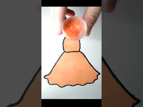 Видео: Orange shiny dress #shorts #glitter #art #glitterdress #painting #youtubeshorts #color