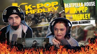(BEATBOX) BEATPELLA HOUSE K-POP MEDLEY | REACTION | WATCH OUR MINDS BLOWN IN REAL TIME 🤣