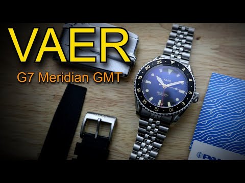 VAER G7 Meridian GMT Gilt Dial Swiss ETA Automatic Best Affordable GMT Under $1000 Jubilee Bracelet