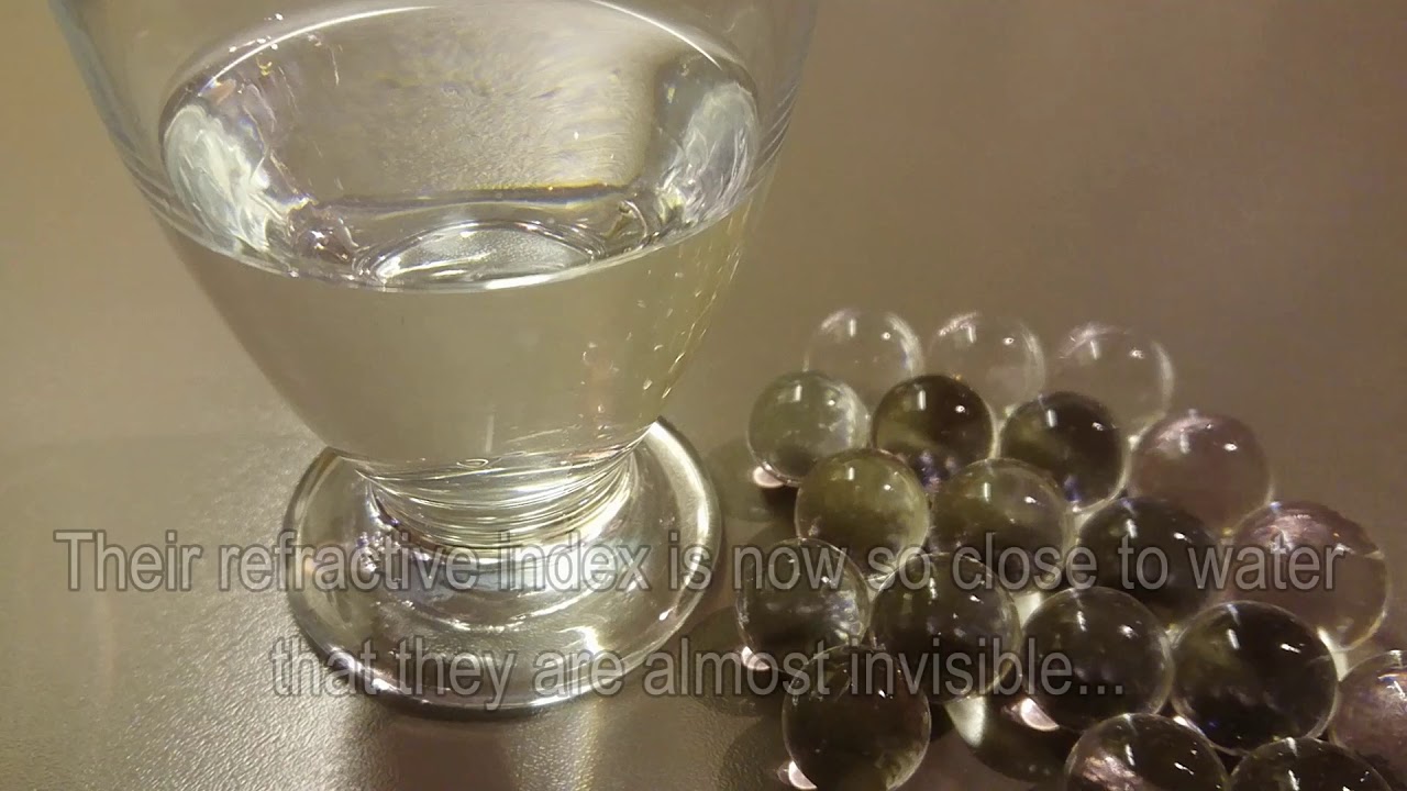 Superabsorbent polymer balls are invisible in water YouTube