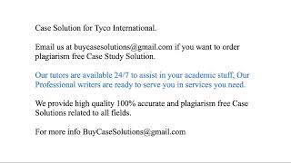 Case Solution Tyco International
