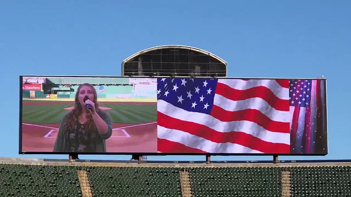 Morgan Rogge singing National Anthem at Oakland A's on August 22, 2019