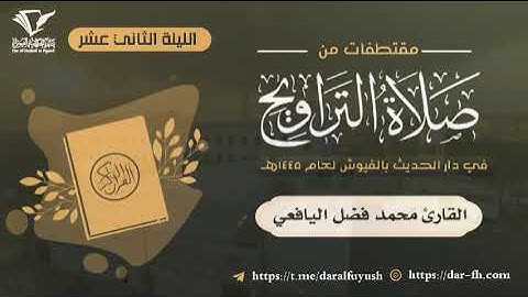 مقتطف من صلاة التراويح ليلة ١٢ رمضان ١٤٤٥هـ | للقارئ محمد فضل اليافعي