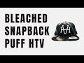 Custom Bleached Mesh Trucker Snapback with White Puff HTV