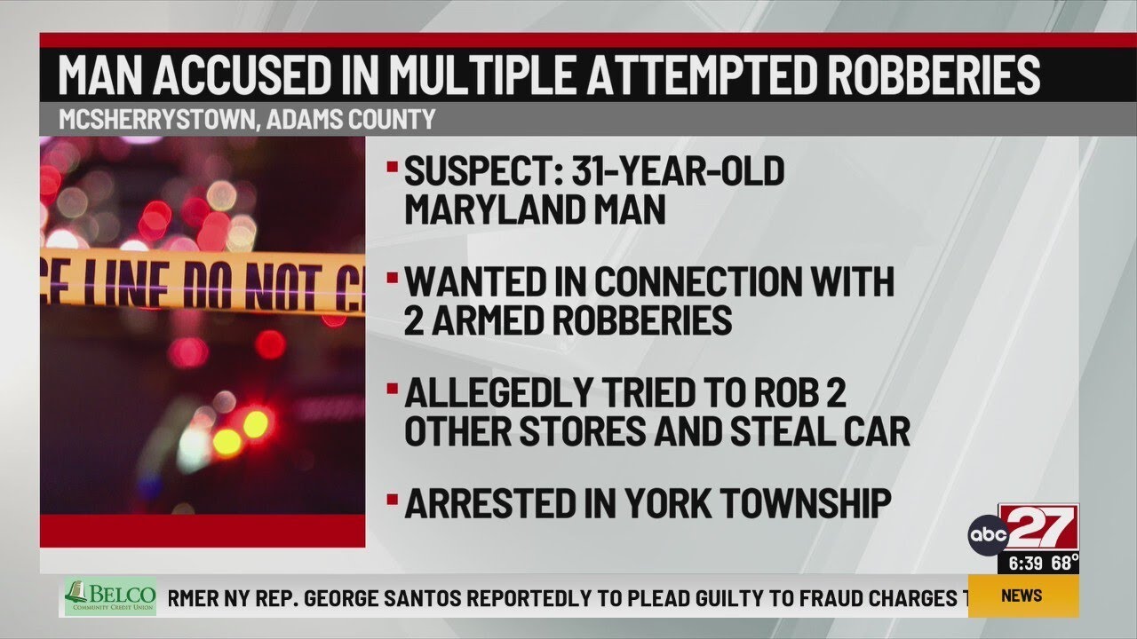 Man accused in multiple attempted robberies arrested after attempting a carjacking