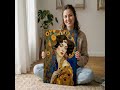 Klimt Style Woman Portrait, Nouveau Gold Wall #contemporaryart #artwork #interiordesign #homedecor