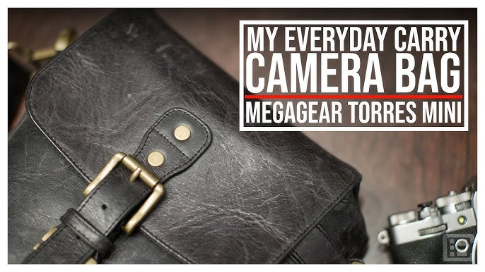 MegaGear Pebble Top Grain Leather Camera Messenger Bag for Mirrorless,  Instant and DSLR Cameras