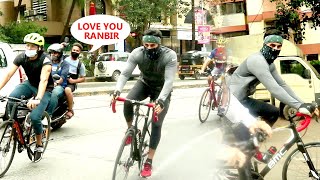 Ranbir Kapoor Cycling On Juhu Street