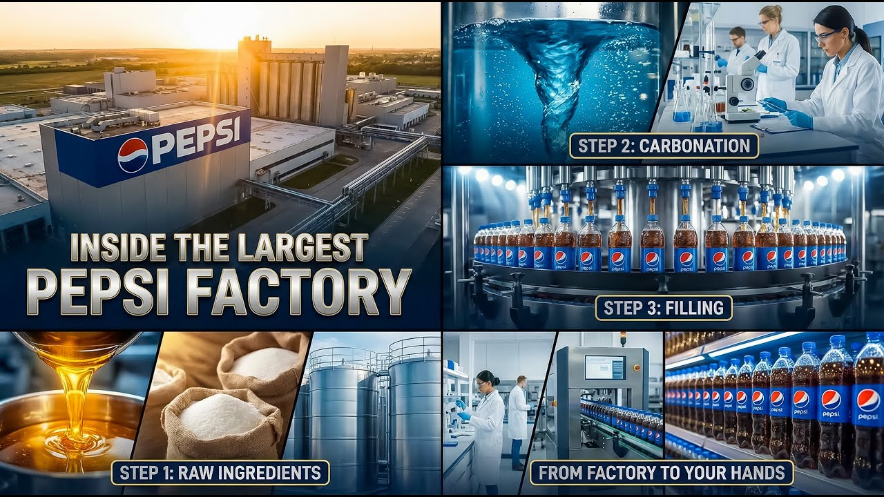 Inside the Pepsi Factory – Full Process How Million-Dollar Drinks Are Made