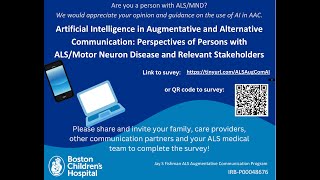 AI in Augmentative Communication and ALS survey intro
